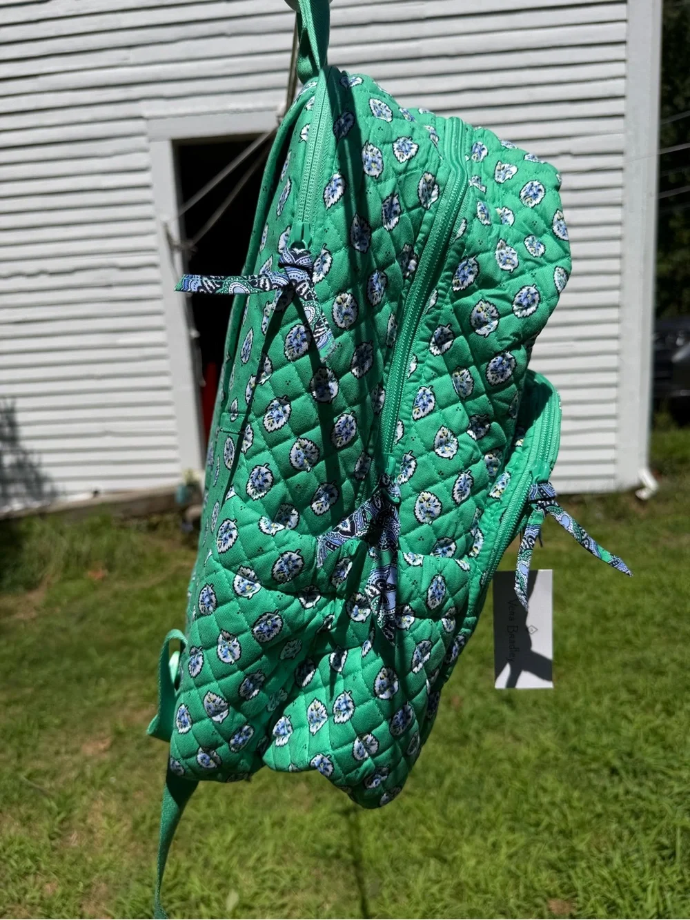 Vera Bradley Campus Backpack Garden Green Leaf NWT